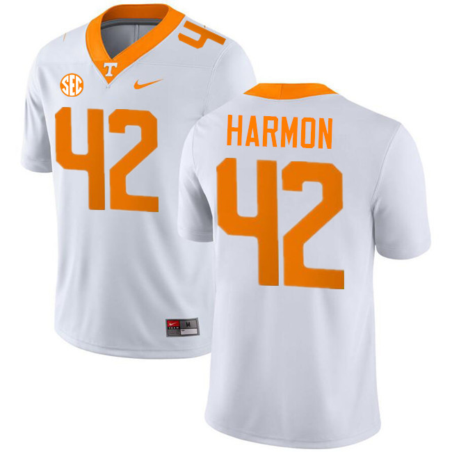 #42 Braylon Harmon UT Vols Jerseys,Tennessee Volunteers College Football Jerseys Stitched-White